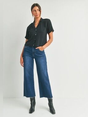 JBD Sarah Slim Wide Crop Jeans Size 25
